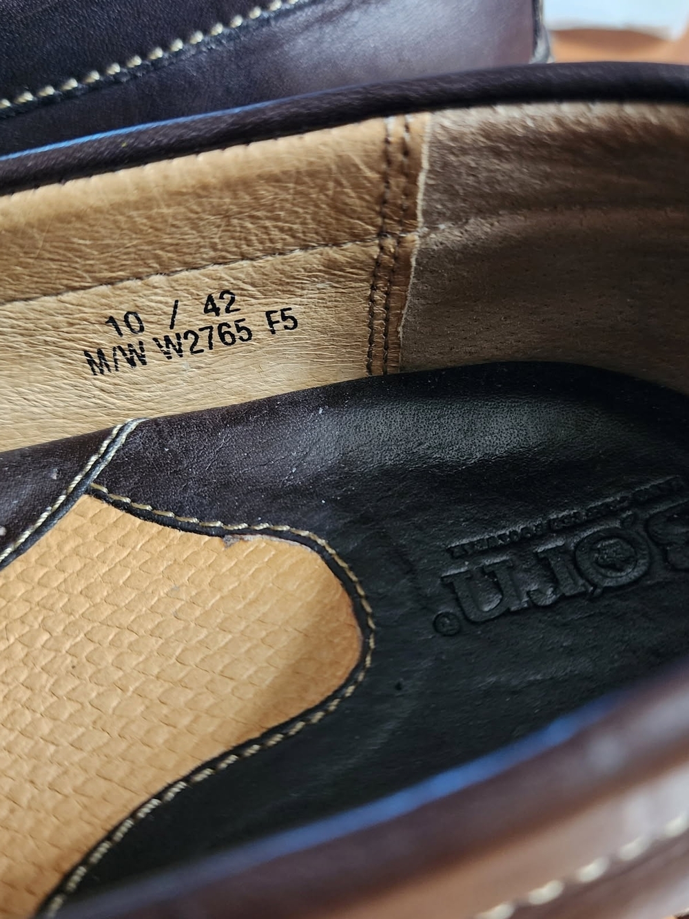 Born Mens 10 Brown Leather Driving Loafers Marcel Moc Toe Opanka EUC - Picture 4 of 4